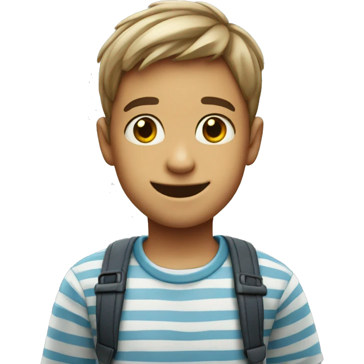 smiling boy in striped shirt emoji