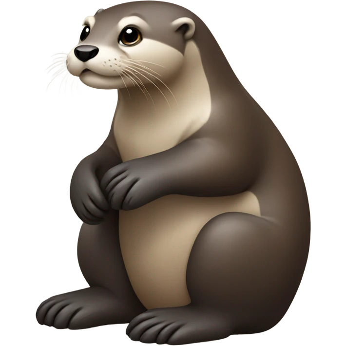 Otter holding rock emoji