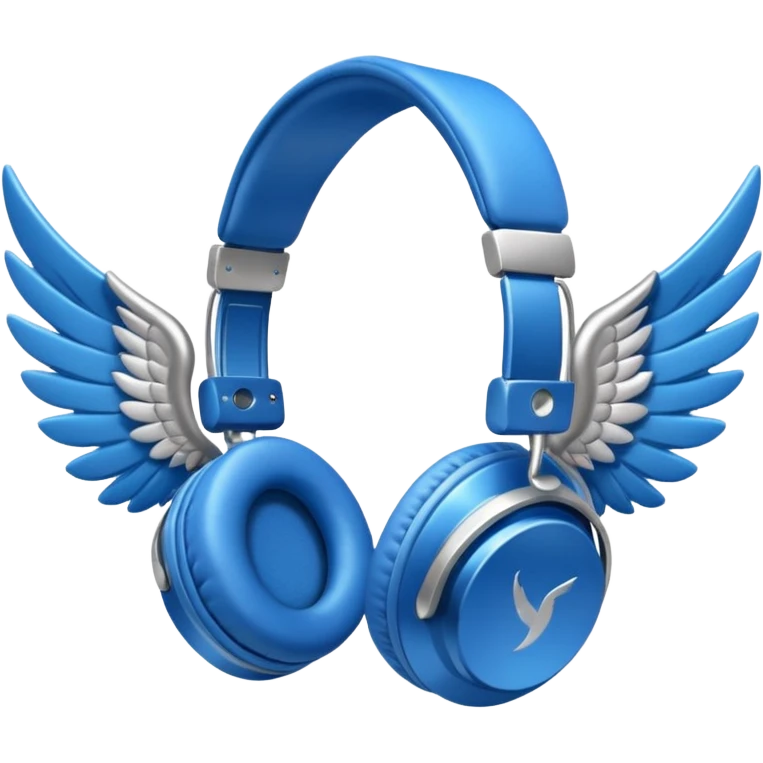 blue headphones with wings emoji