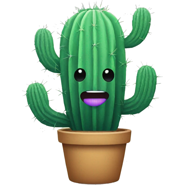 Purple cactus emoji