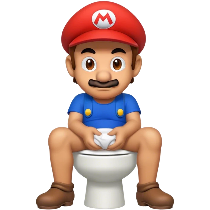 Mario on the toilette emoji