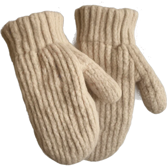 Beige cozy mittens  emoji