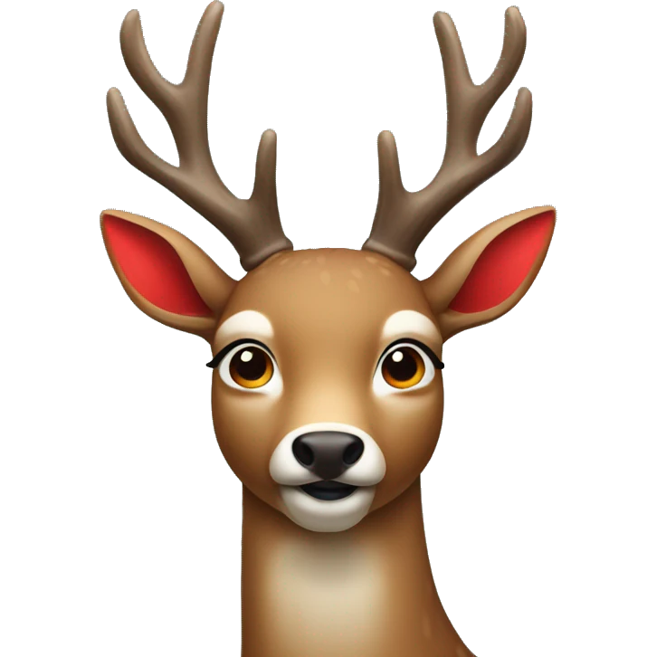 deer with red nose emoji