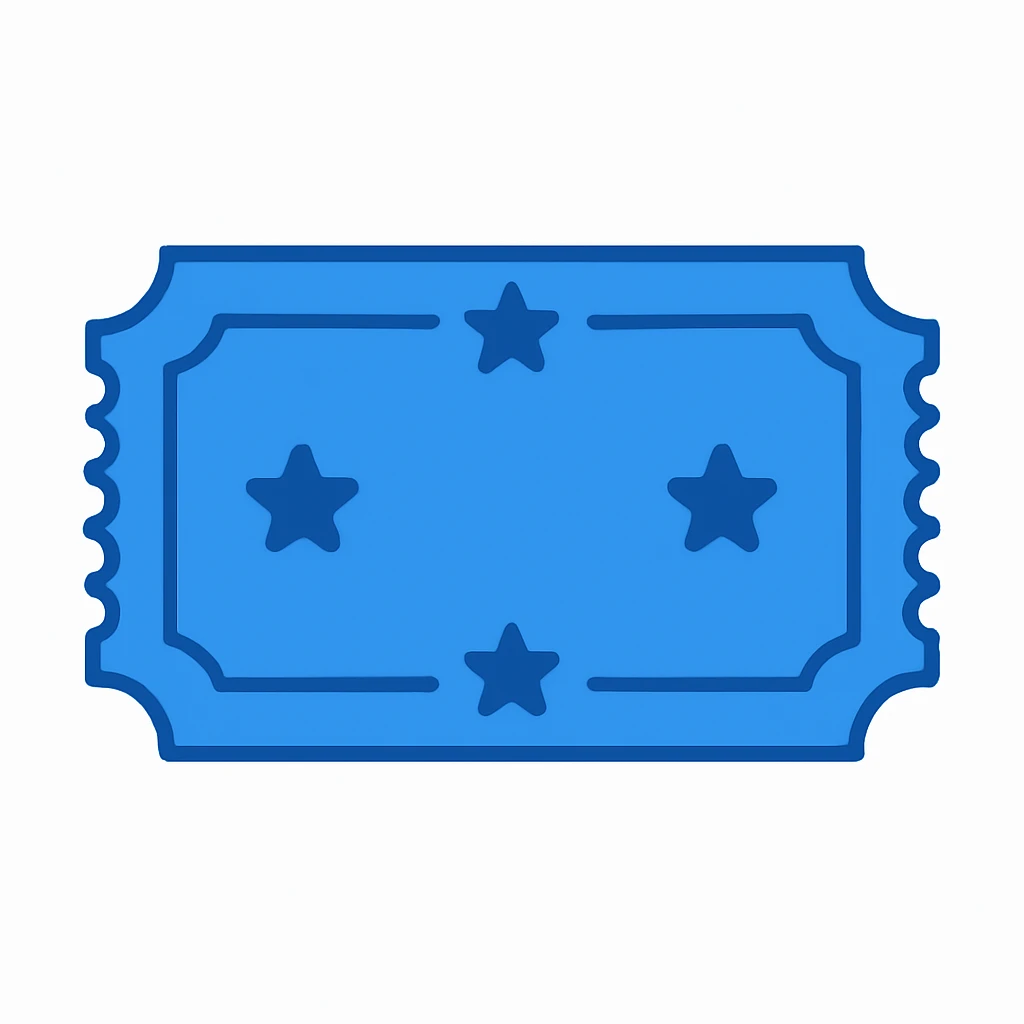 Change the ticket color to blue in a simple emoji style, no text. emoji