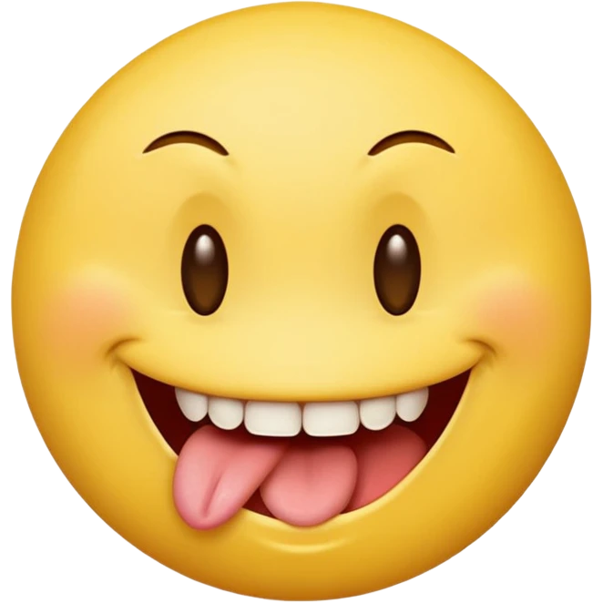 a yellow smily face with a smirk and biting on his tongue sideways emoji