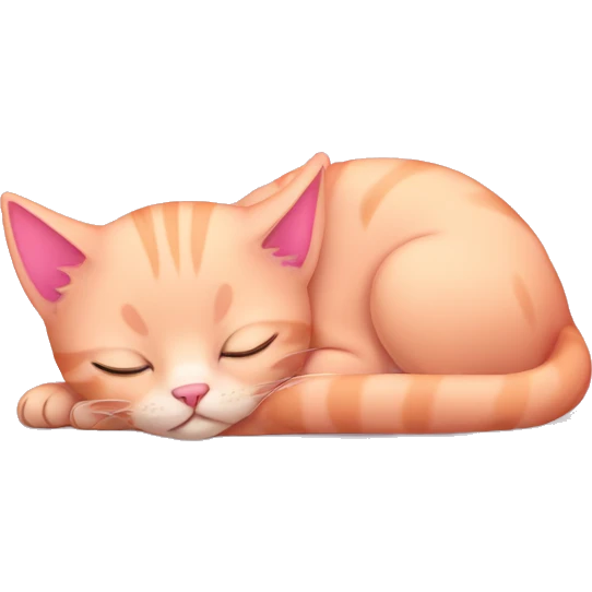 pink kitten sleeping emoji