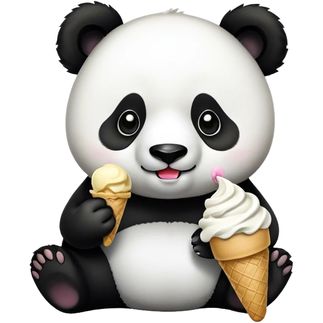 Panda eating ice cream emoji