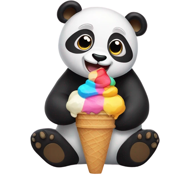 Panda eating ice cream emoji