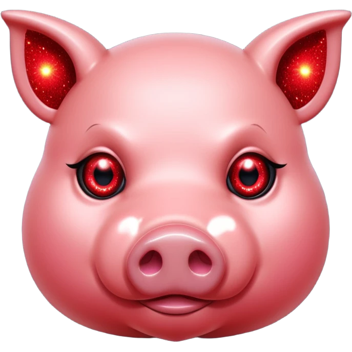 red glitter cyberpunk pig emoji
