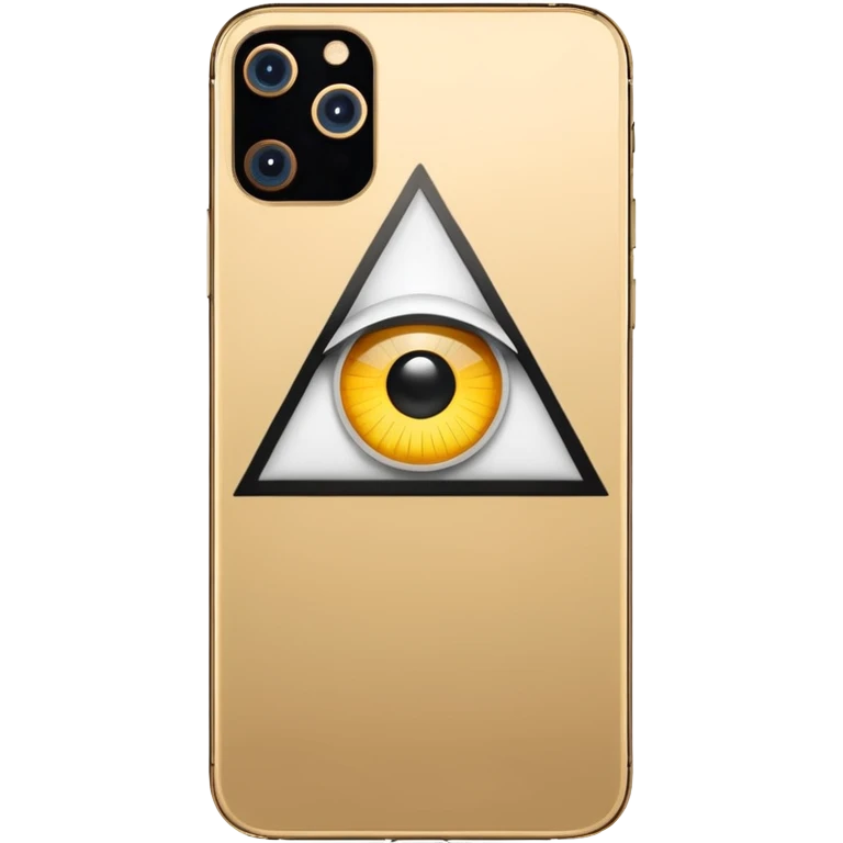 Gold iPhone 16 Pro Max, replace apple logo with all-seeing-eye logo backview emoji