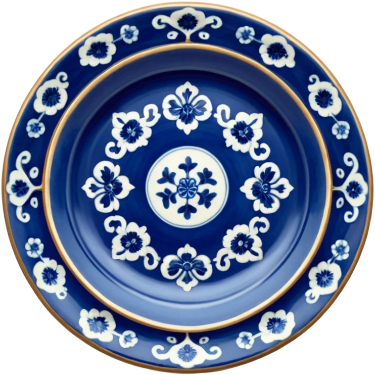 antique chinese plate blue emoji