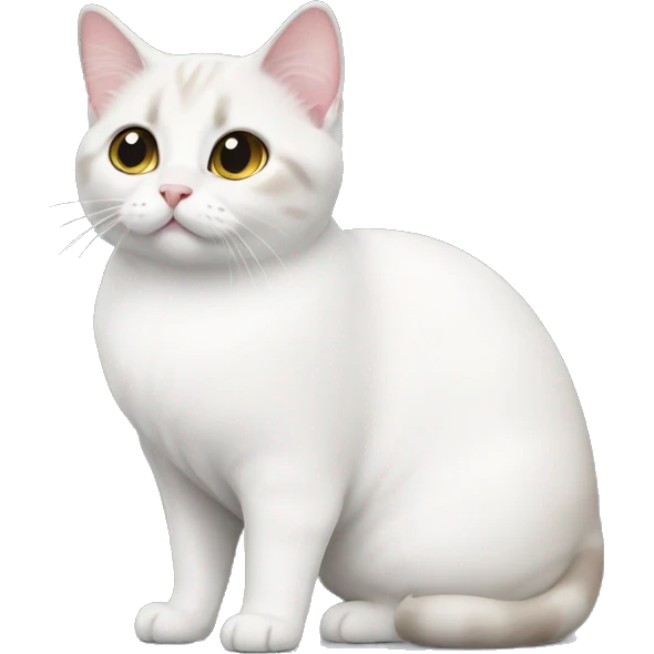 White munchkin cat standing emoji
