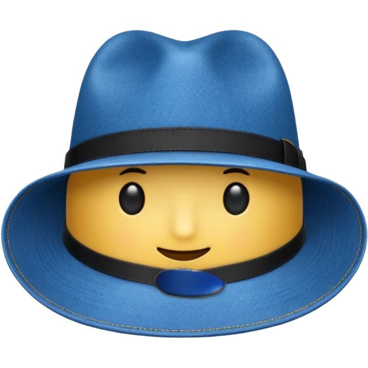 Панама синего цвета. Материал панамы: джинса. У панамы есть черные шнурки. emoji