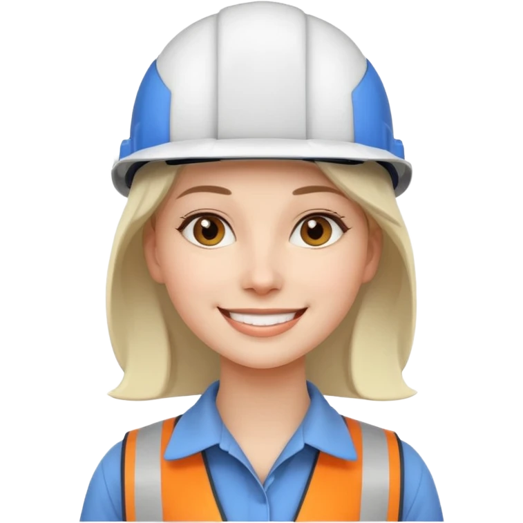 Ingeniera industrial mujer con casco blanco emoji