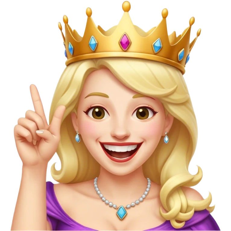 queen laughing with two fingers emoji