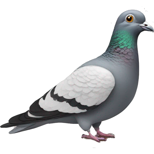 Pigeon sitting at table  emoji