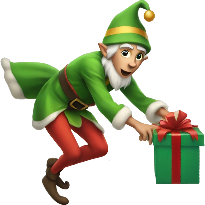 Elf stealing present  emoji