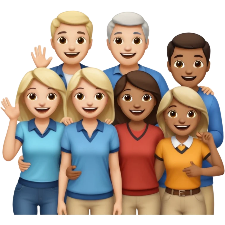 a gathering scene / costume is casual emoji