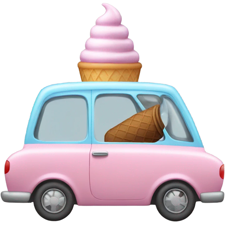 Ice cream in a car emoji