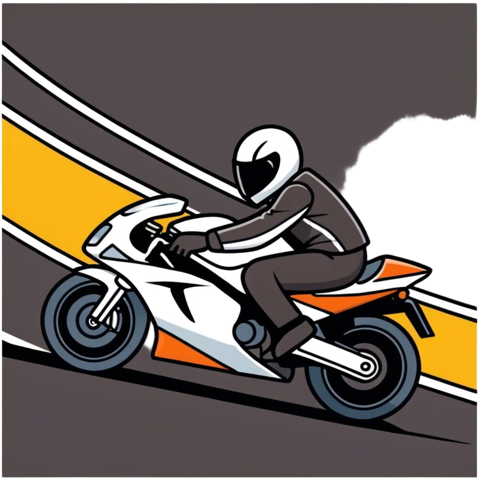 The motorcyclist is speeding along the track. emoji