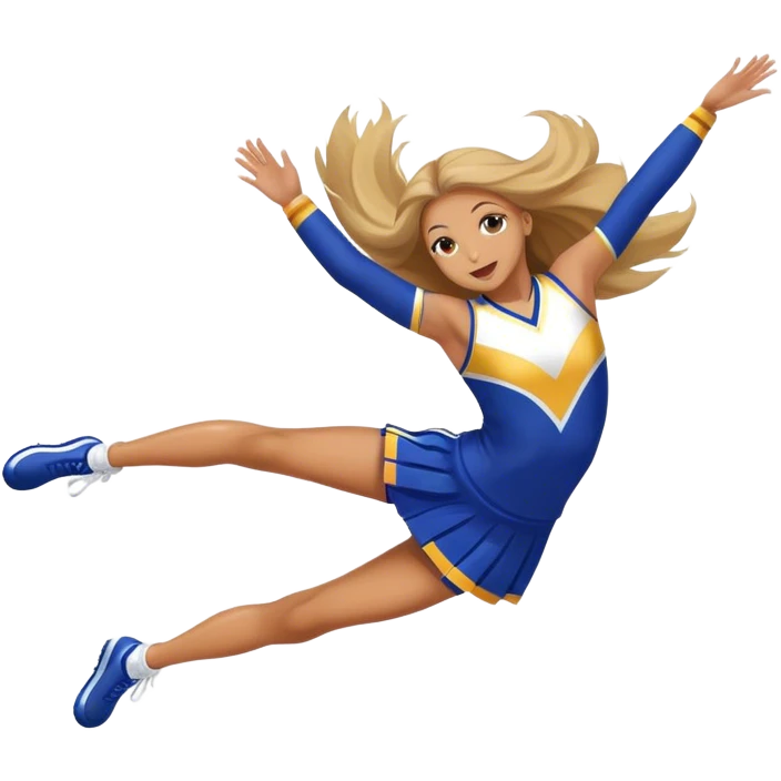 Cheerleader falling from stunt emoji