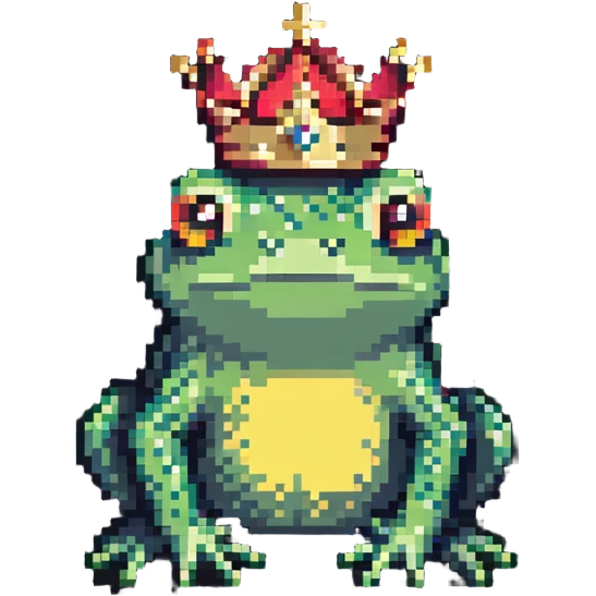 Frog with a tiny crown emoji