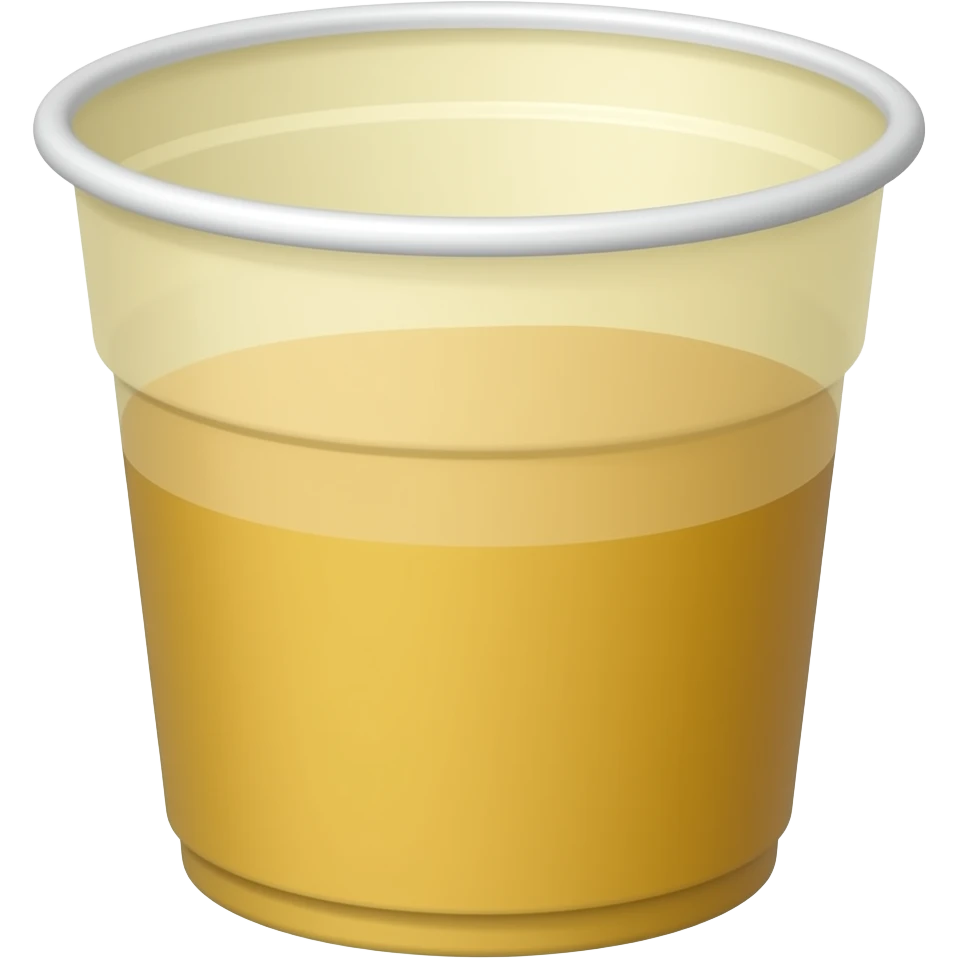 prueba de orina vaso amarillo con contendo de orina emoji