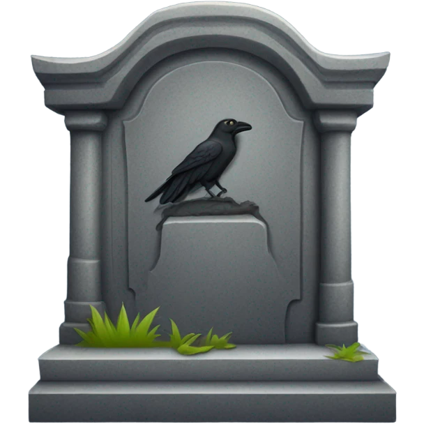 Tombstone with crow  emoji