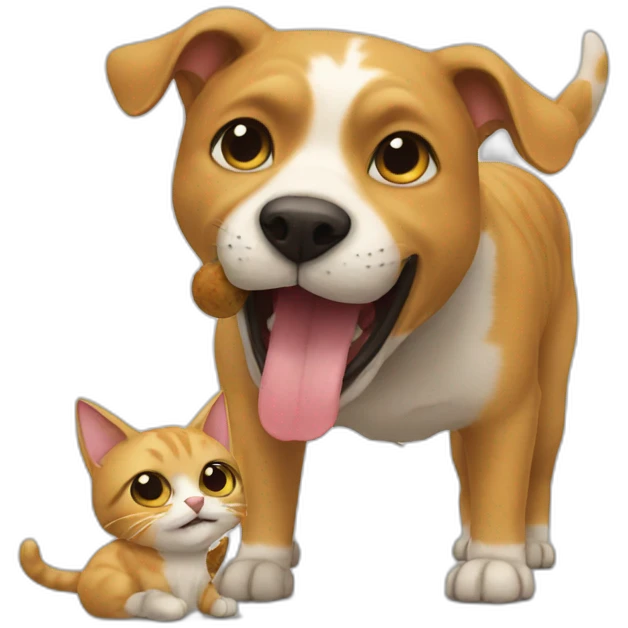 cat eating a dog emoji