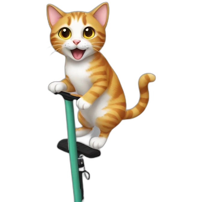 Cat on a pogo stick emoji