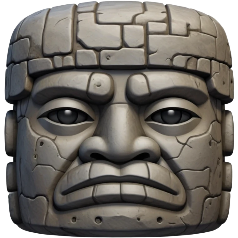 Olmec stone head, ancient Mesoamerican civilization emoji