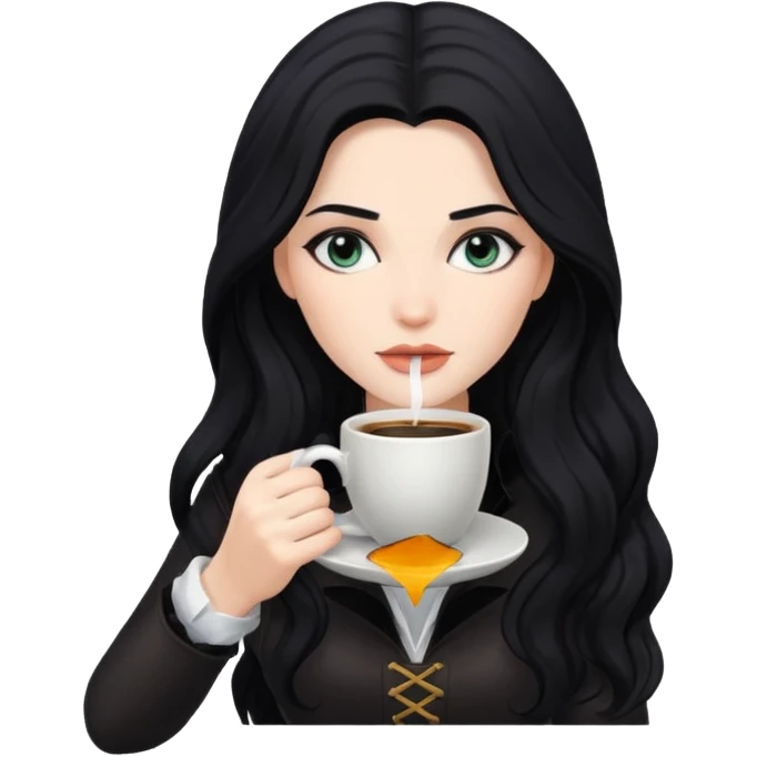 yennefer drinking coffee emoji