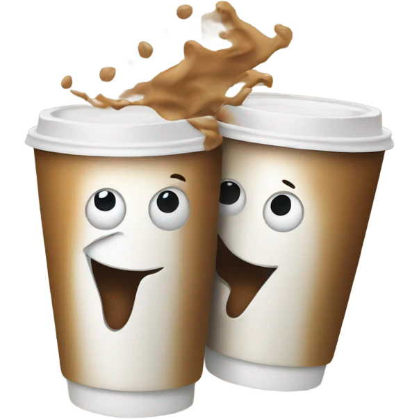 two coffee cups coming together in che emoji