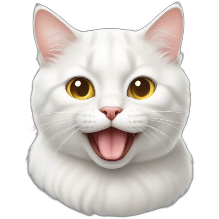 white cat sticking out tongue emoji