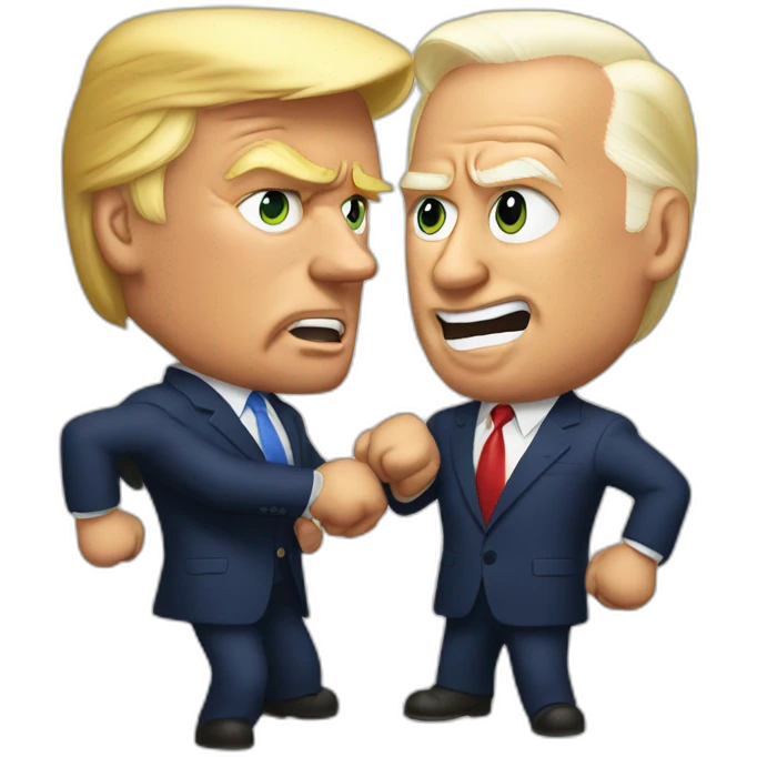 Donald Trump fighting Joe biden emoji