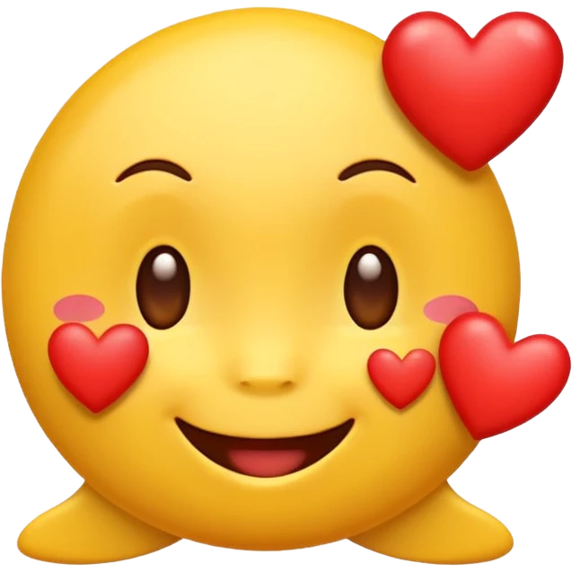 cute smiling emoji with multiple hearts and butterflies floating around emoji