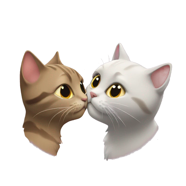 Two cats kissing emoji