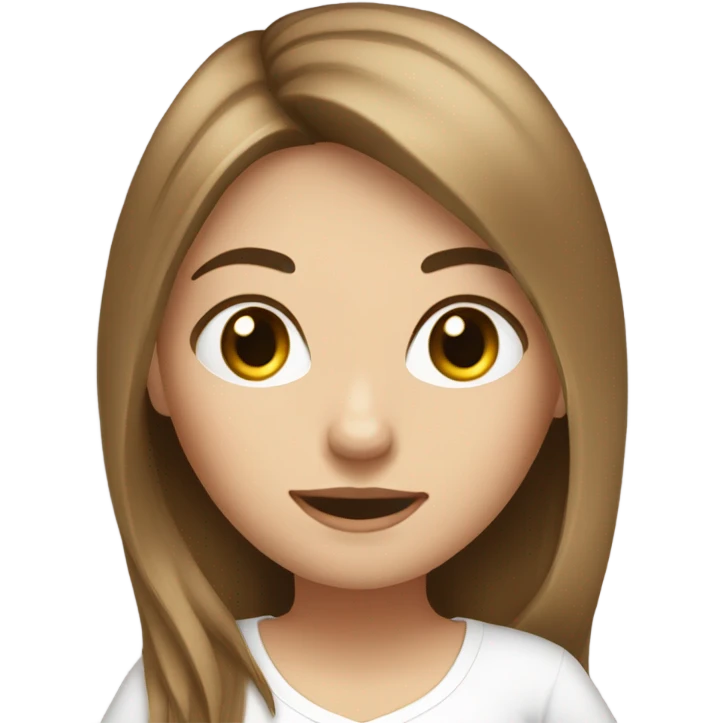 White and brown hair pretty girl working with lap top emoji