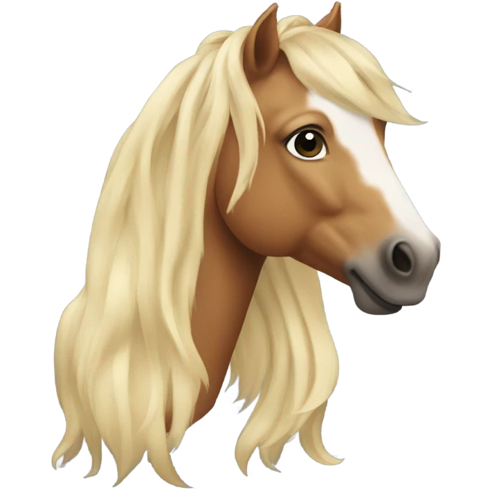 Horse with blonde hair emoji