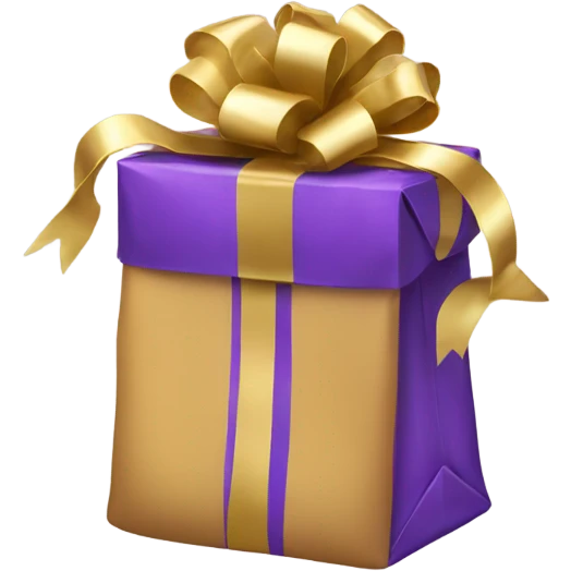 Gift bag with gold bow  emoji