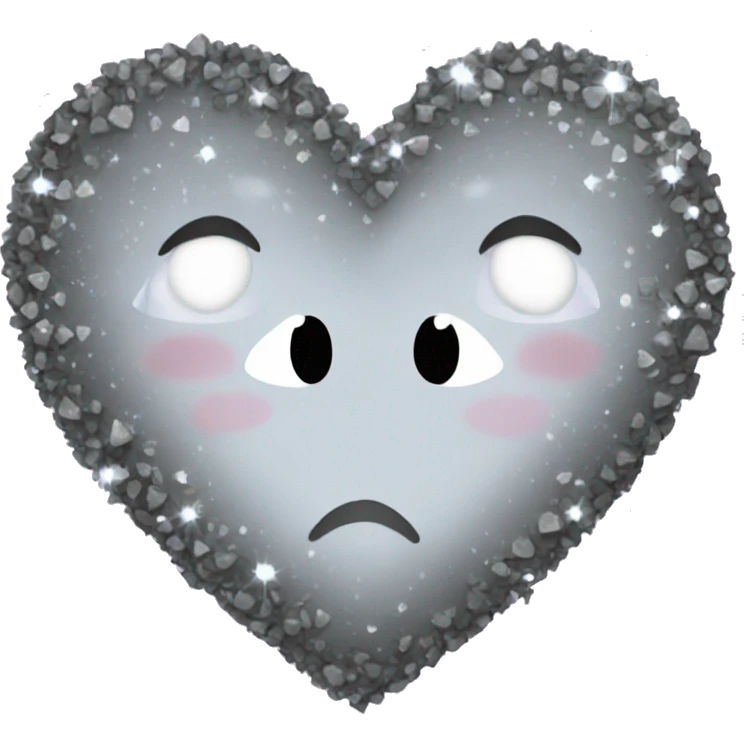 Sparkly gray heart emoji