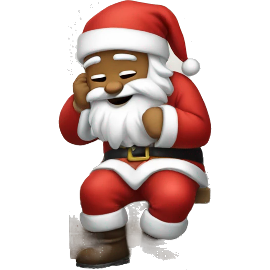Santa crying in a corner emoji