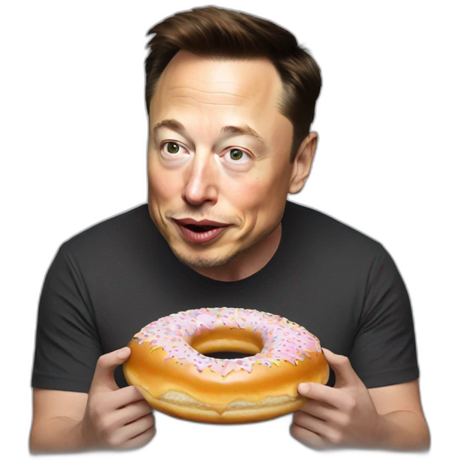 Elon Musk eating donut emoji