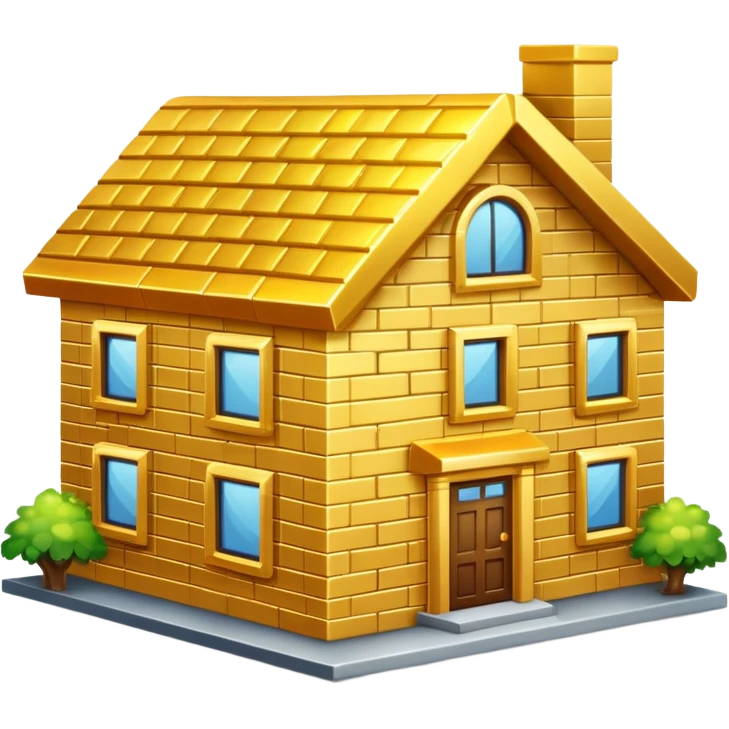 A gold brick house emoji