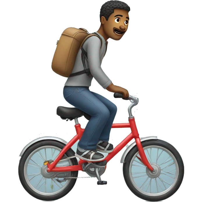 Grown man on kid's bike  emoji