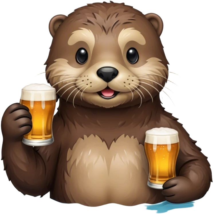 a beer-drinking sea otter emoji
