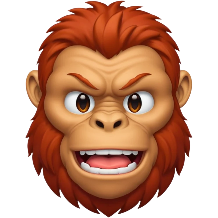 red ape winking emoji