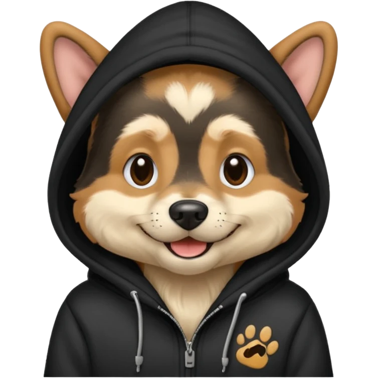 Dog wearing hoodie  emoji