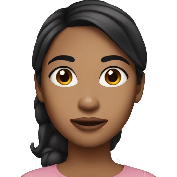 Woman with black hair and skin light  emoji