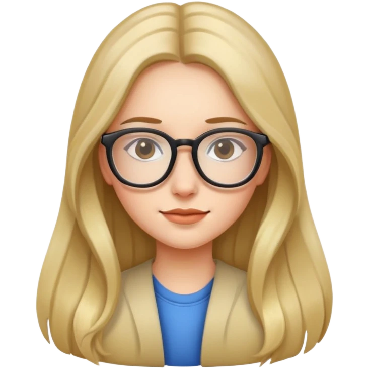 girl with glasses and long hair emoji